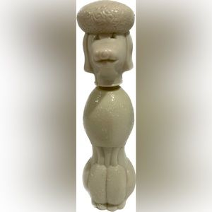 Vintage Avon poodle beige glass bottle